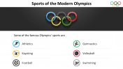Sports Of The Modern Olympics Slide Template-Six Node